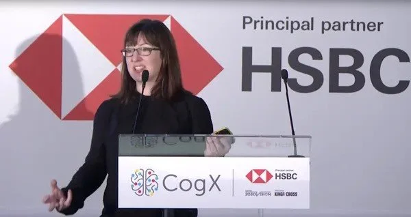Catherine Breslin speaking at CogX
